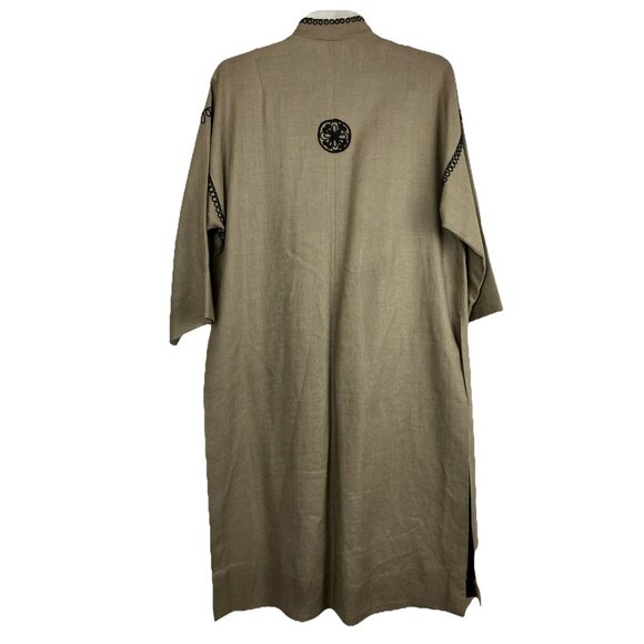 C 1970s Bonnie Cashin Linen Coat Duster Mon Symbol Mandarin Collar - Picture 4 of 7
